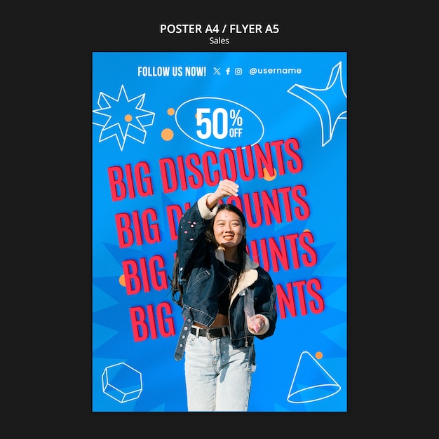 Sales discount poster template