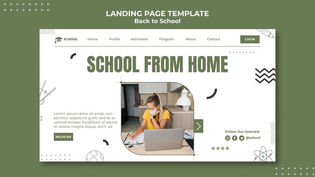 School from home landing page