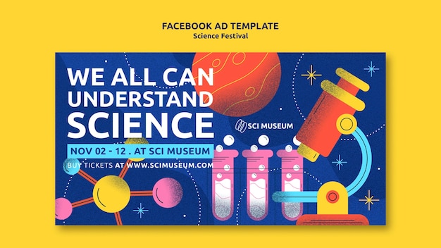 Free PSD science festival template design