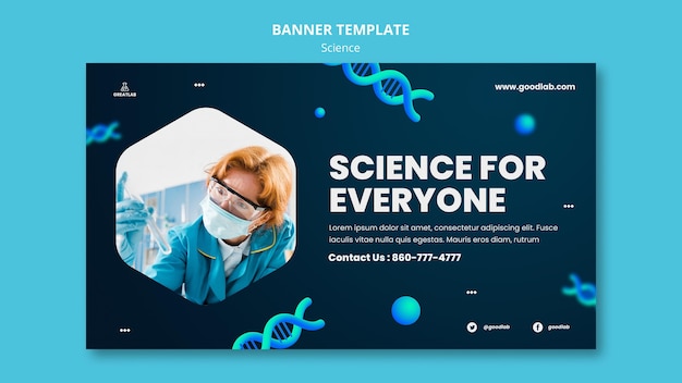 Free PSD science horizontal banner template