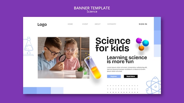 Free PSD science  template design