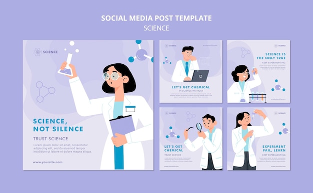 Free PSD scientific experiment social media post