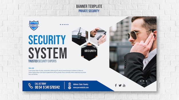 Free PSD security services banner template