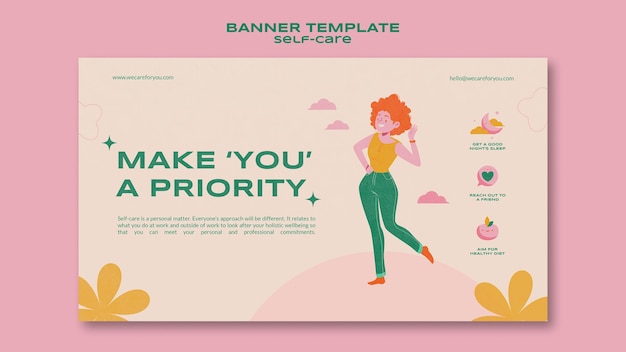 Free PSD self-care priority banner template