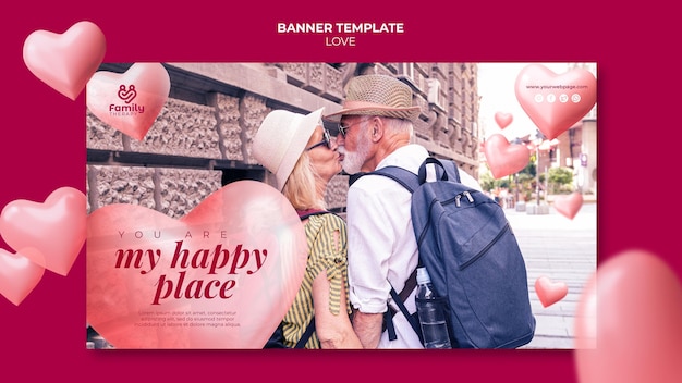 Free PSD senior couple banner template