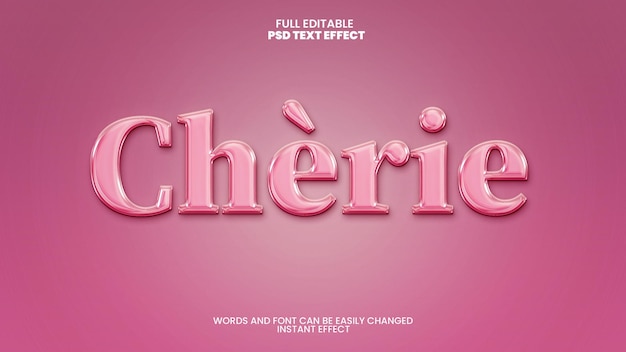 Free PSD shining pink text effect