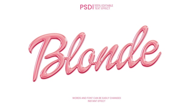 Free PSD shinning 3d glass text effect for doll