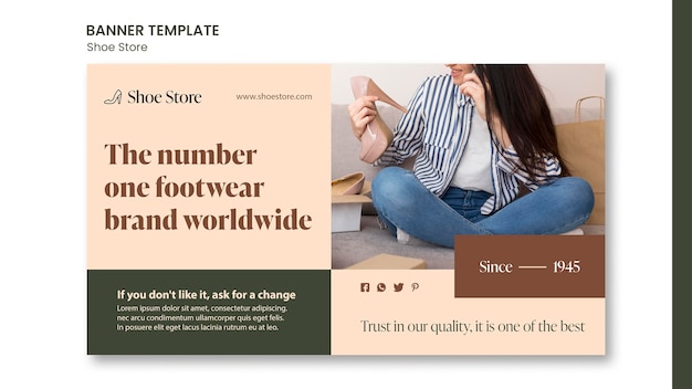 Free PSD shoe store concept banner template