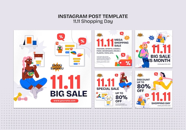 Free PSD shopping day celebration  instagram posts