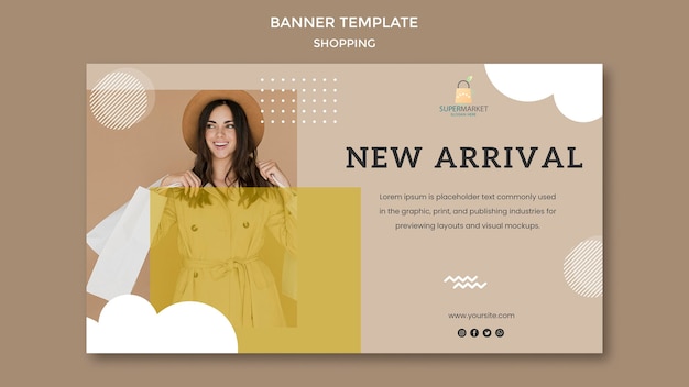 Free PSD shopping new arrival banner template