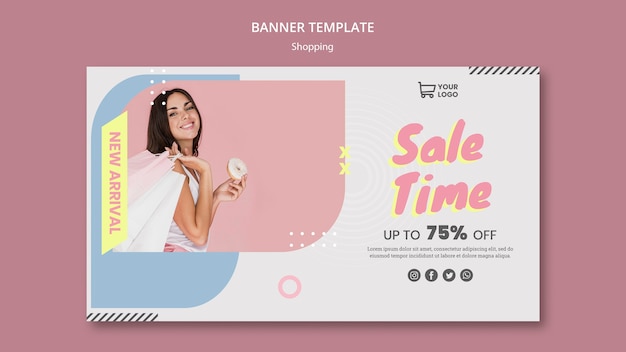 Free PSD shopping sale template banner