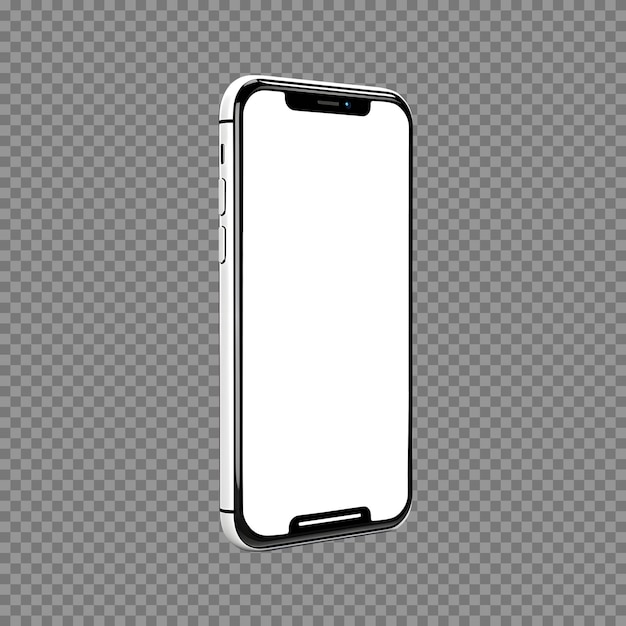 Free PSD side view mobile device isolated on background