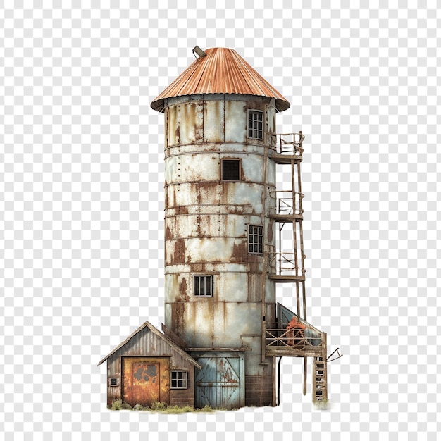 Free PSD silo house house isolated on transparent background