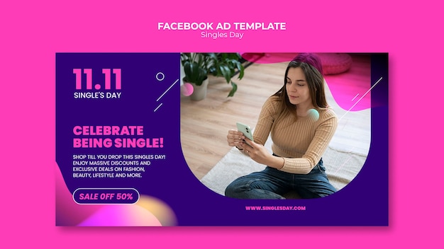 Free PSD singles day 11.11 sales social media promo template