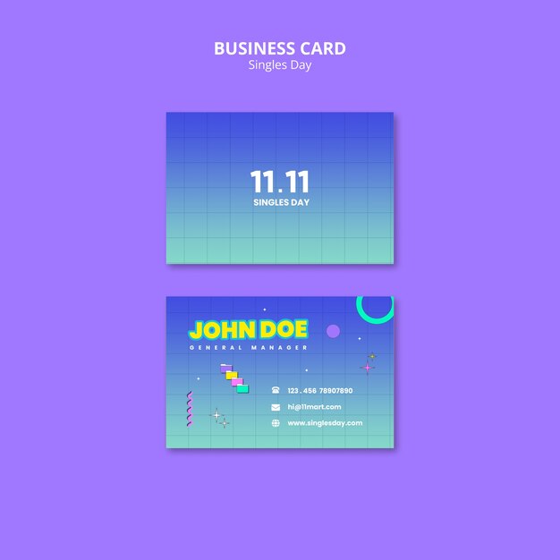 Singles day celebration business card