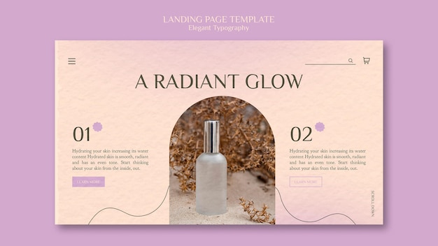 Free PSD skin care landing page template