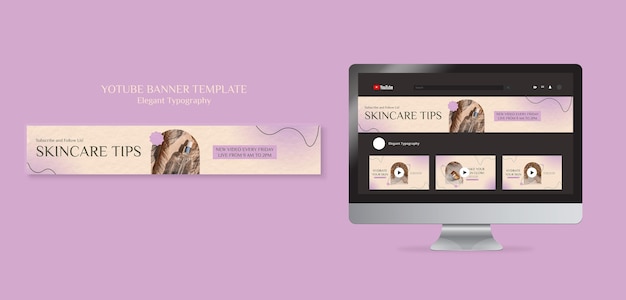 Free PSD skin care youtube banner template