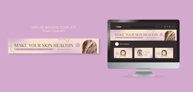 Free PSD skin care youtube banner template