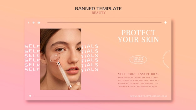 Free PSD skincare products banner template