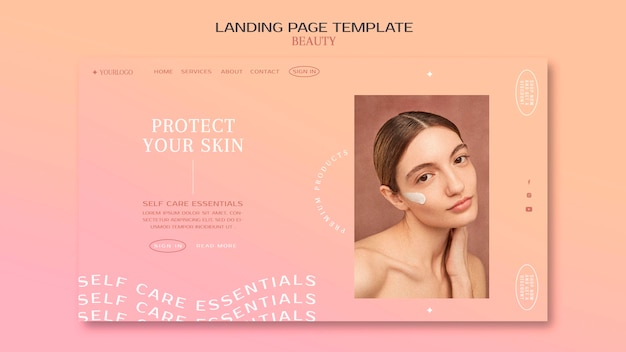 Free PSD skincare products landing page