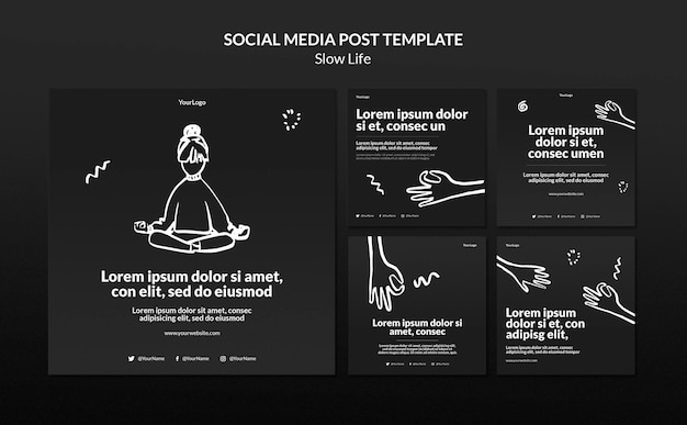 Free PSD slow life social media post