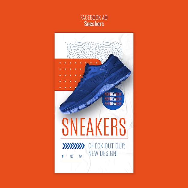 Free PSD sneakers facebook ad template design