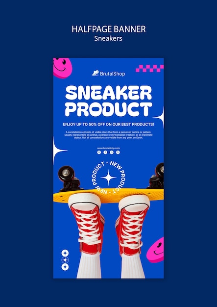 Free PSD sneakers template design