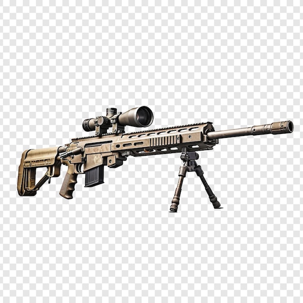 Free PSD sniper rifle isolated on transparent background