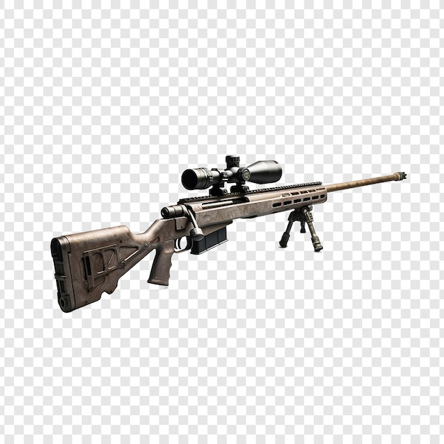 Free PSD sniper rifle isolated on transparent background