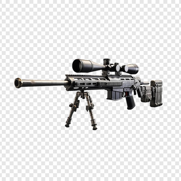 Free PSD sniper rifle isolated on transparent background