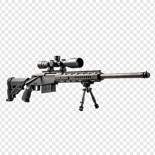 Free PSD sniper rifle isolated on transparent background