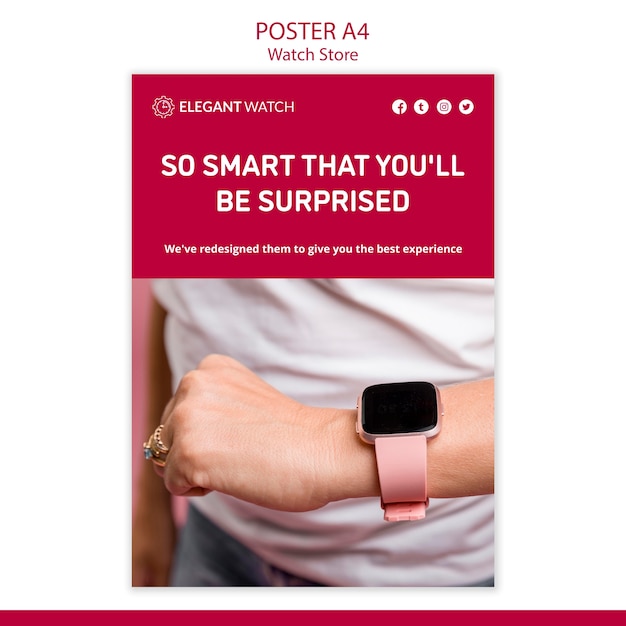 Free PSD so smart watch store poster template