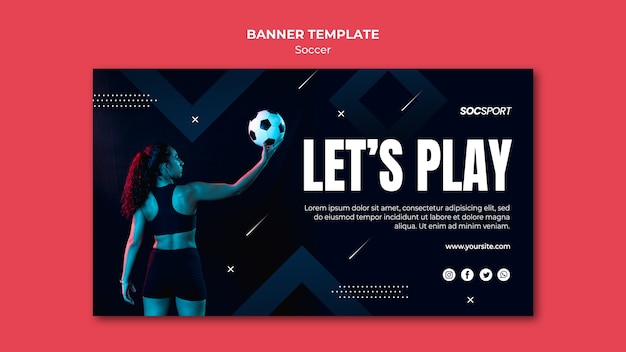 Free PSD soccer banner template concept