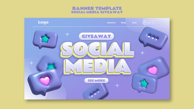 Free PSD social media giveaway template design