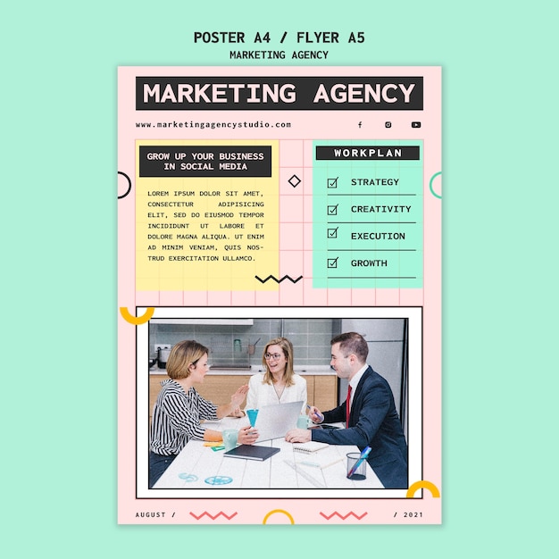 Free PSD social media marketing agency flyer