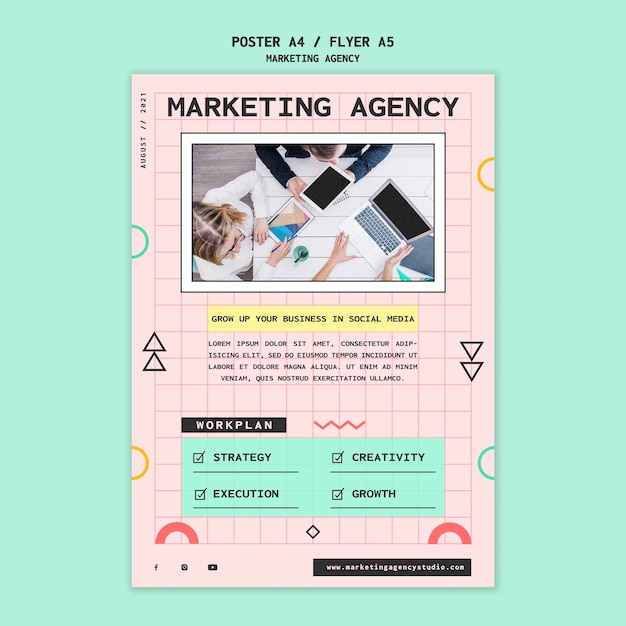 Free PSD social media marketing agency flyer