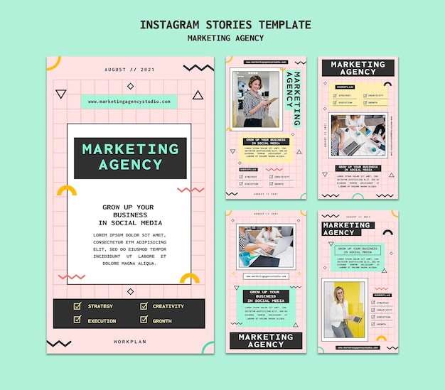 Free PSD social media marketing agency insta stories template