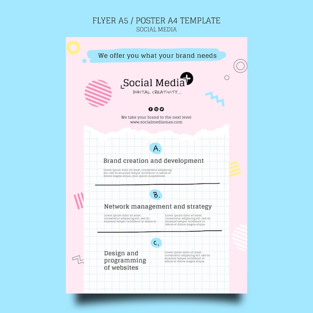 Social media marketing agency poster design template