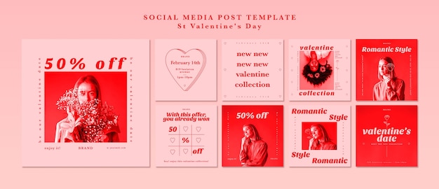 Free PSD social media post template for valentine's day