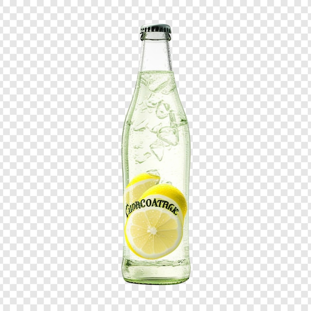 Free PSD sparkling lemonade bottle isolated on transparent background