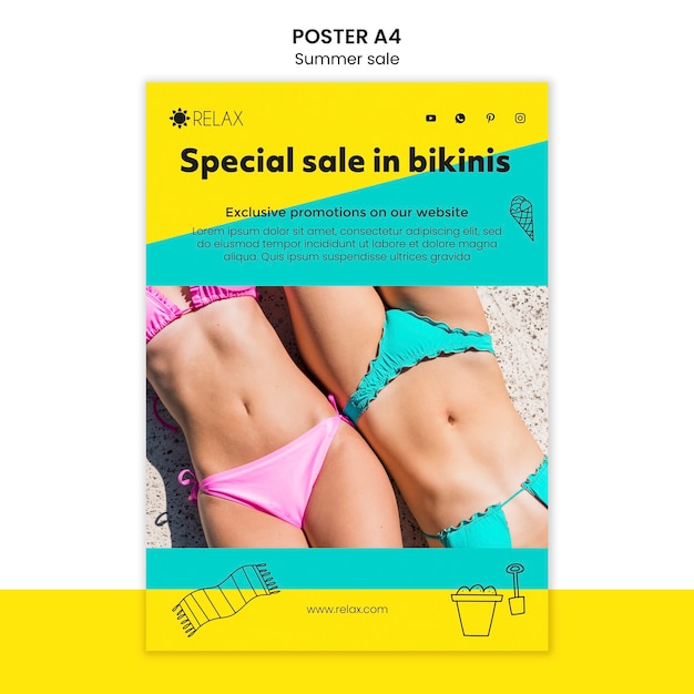 Free PSD special sale summer poster