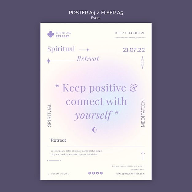 Free PSD spiritual retreat poster and flyer event template design