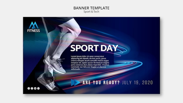 Free PSD sport day banner template