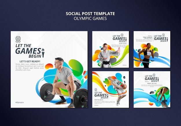 Free PSD sport games social media posts pack