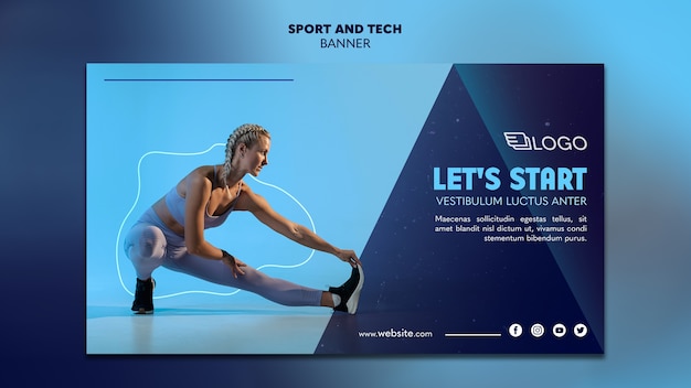 Sport & tech banner template concept