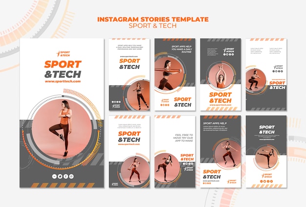 Free PSD sport and tech instagram stories template