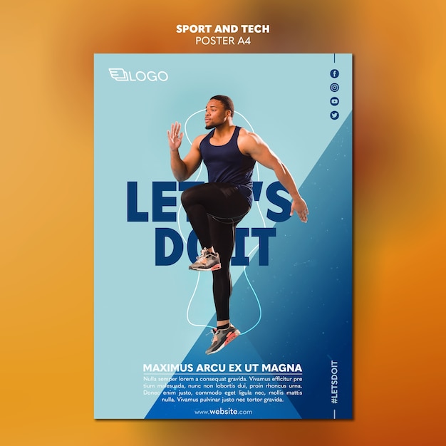 Sport & tech poster template theme