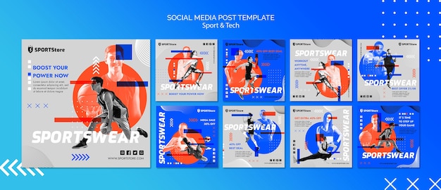 Free PSD sport & tech template for social media post