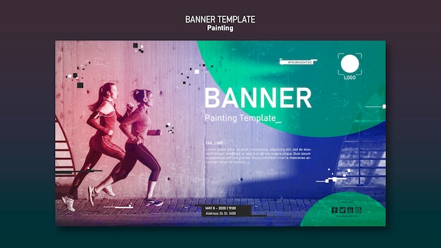 Free PSD sport template banner concept