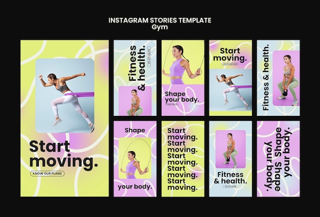 Free PSD sport training  instagram stories template